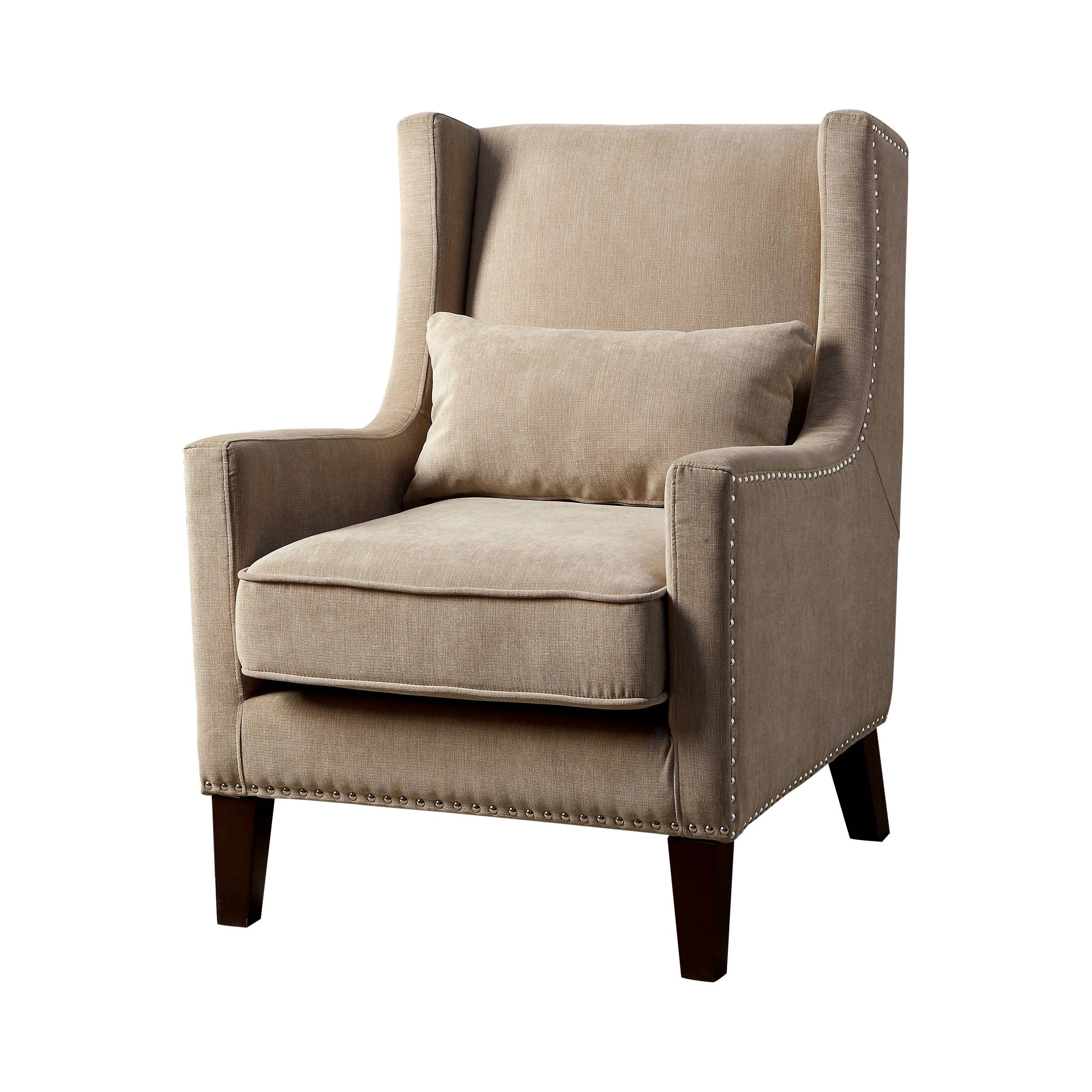 Cindi Transitional Upholstered Accent Chair in Ivory