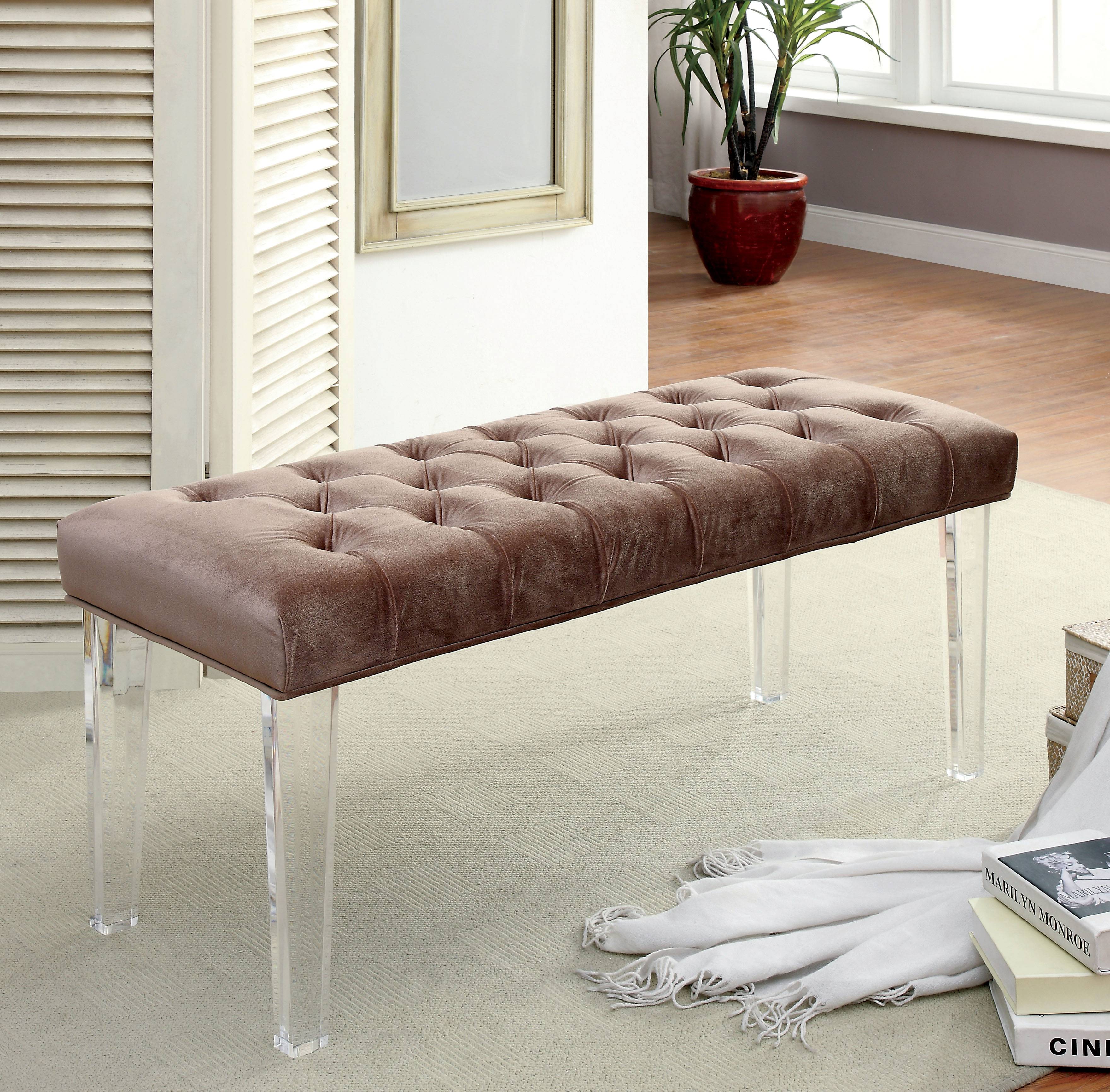 Windry Contemporary Button Tufted Bench