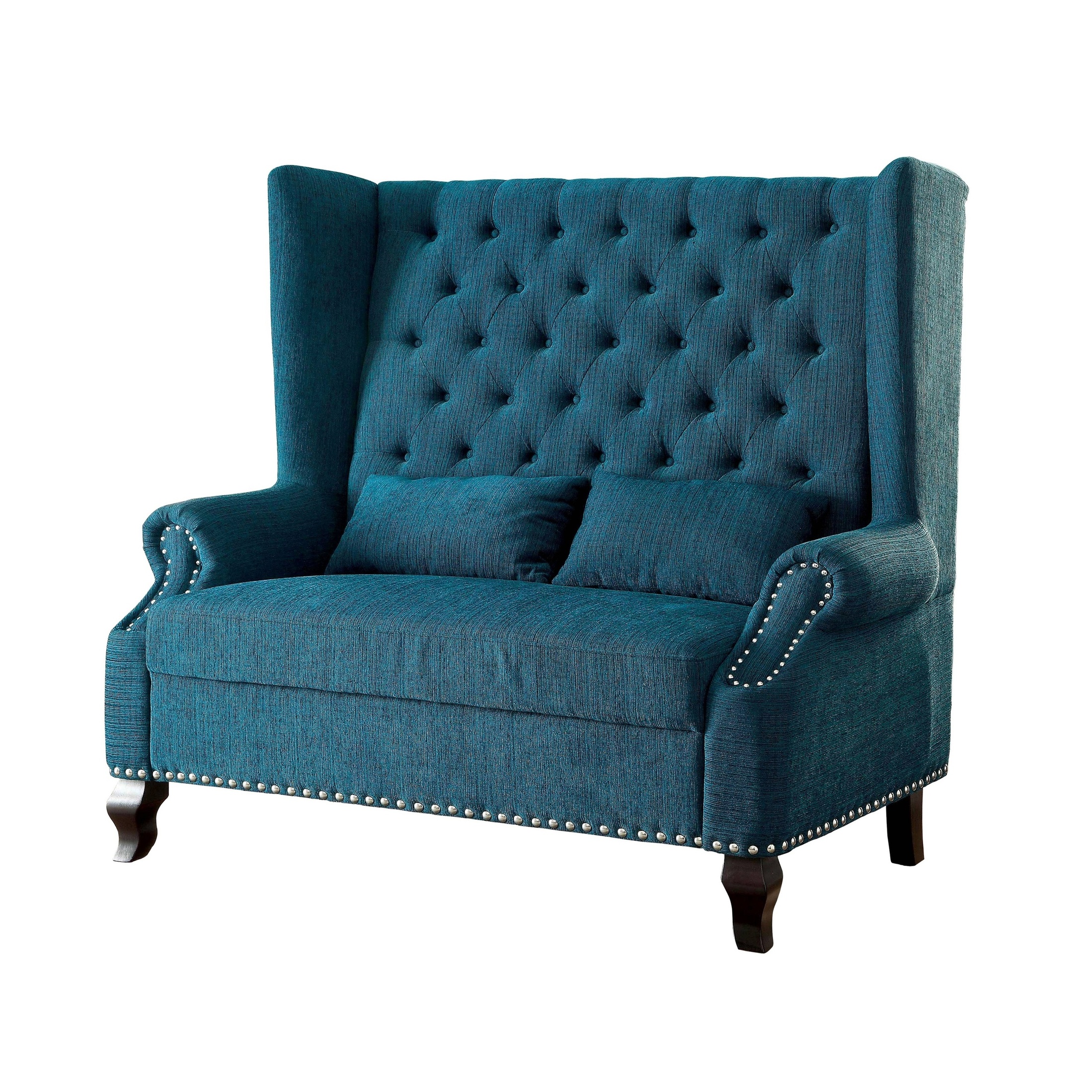 Ali Traditional Button Tufted Loveseat Bench