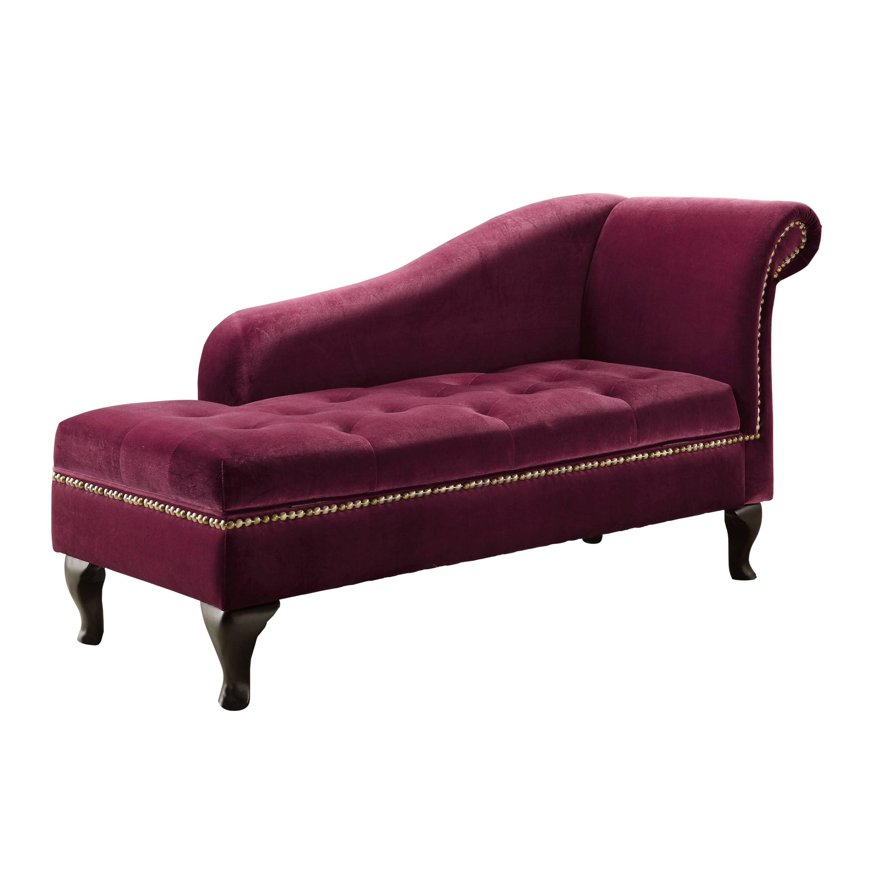 Cami Contemporary Storage Bench in Red Violet