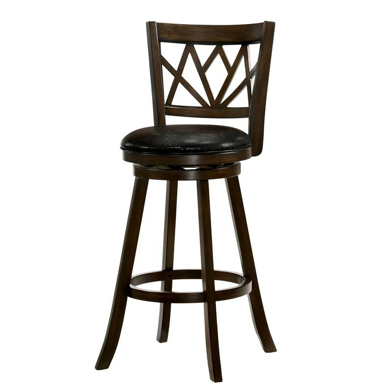 Alyssa Transitional Padded 29-Inch Bar Stool in Brown Cherry