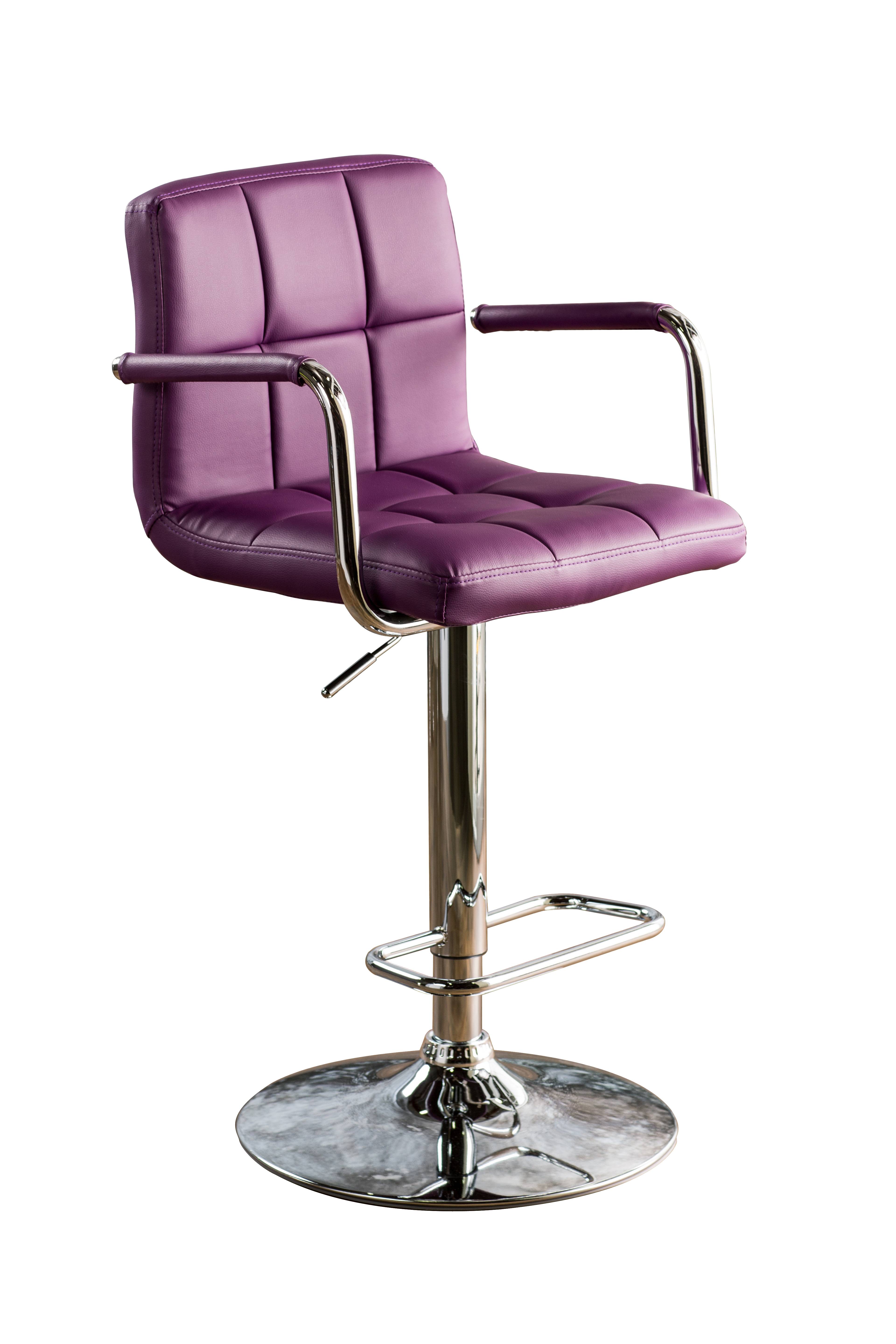 Witmer Contemporary Height Adjustable Bar Stool in Purple