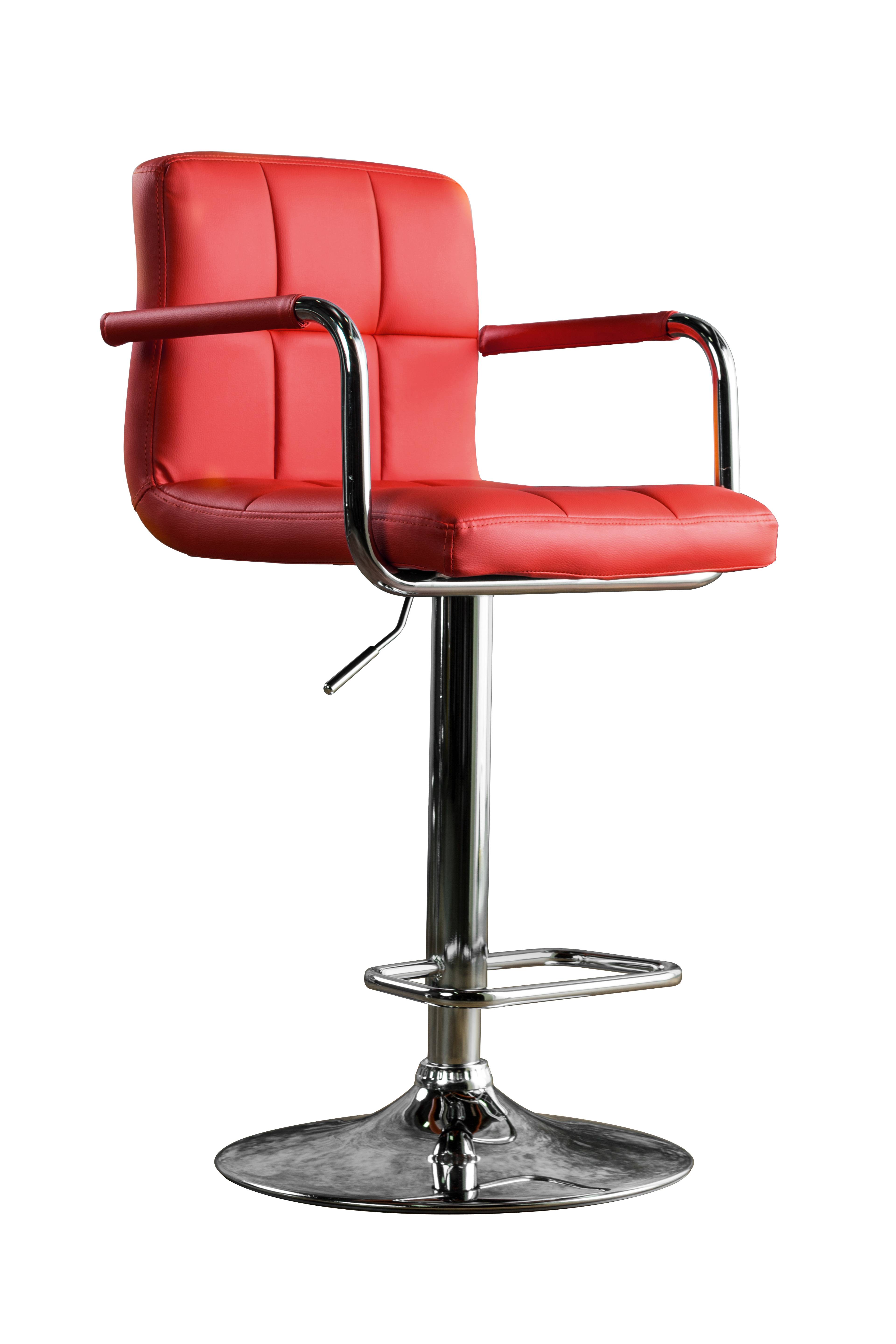 Witmer Contemporary Height Adjustable Bar Stool in Red