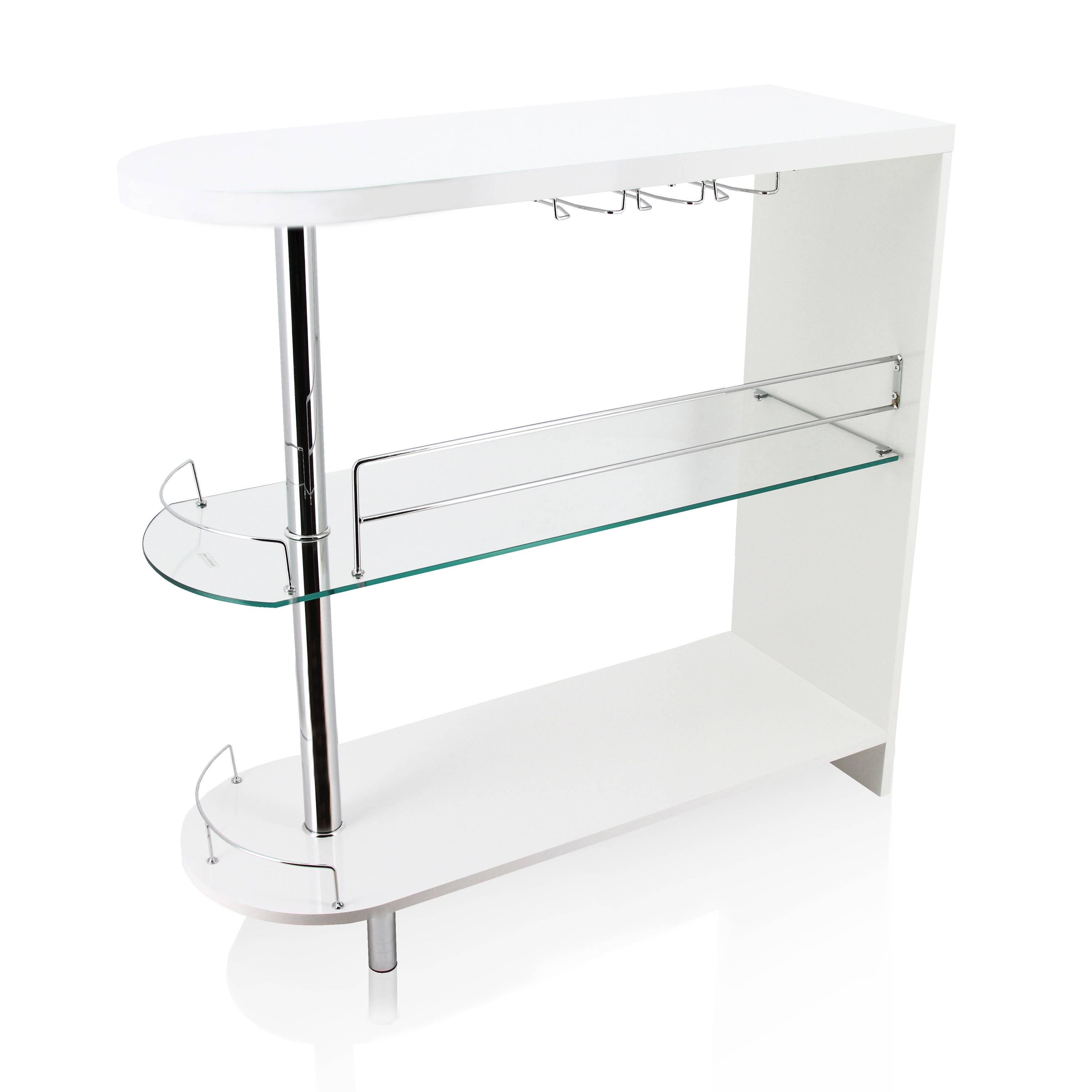 Morton Contemporary 2-Shelf Mini Server in White