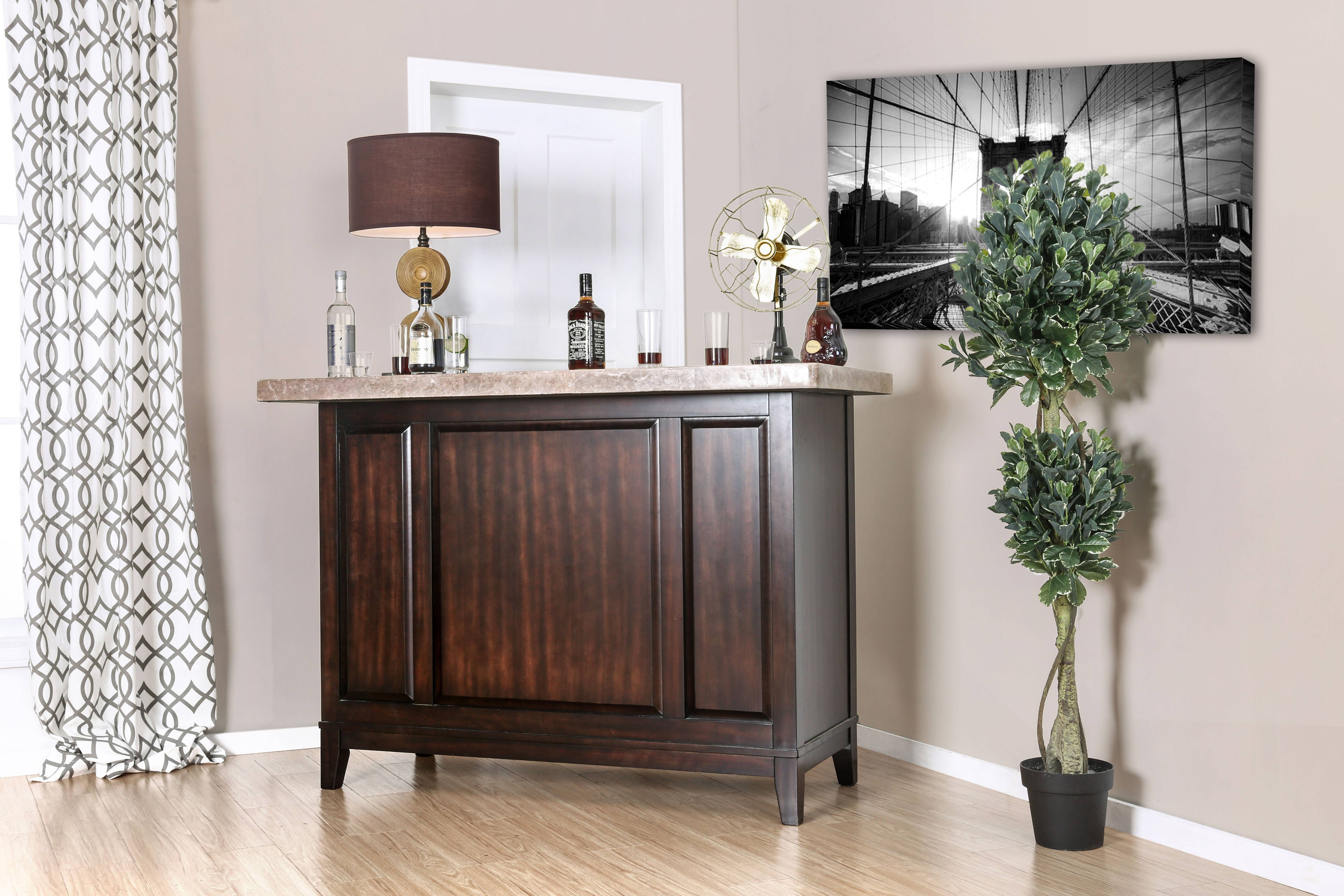 Manly Contemporary Marble Top Bar Table