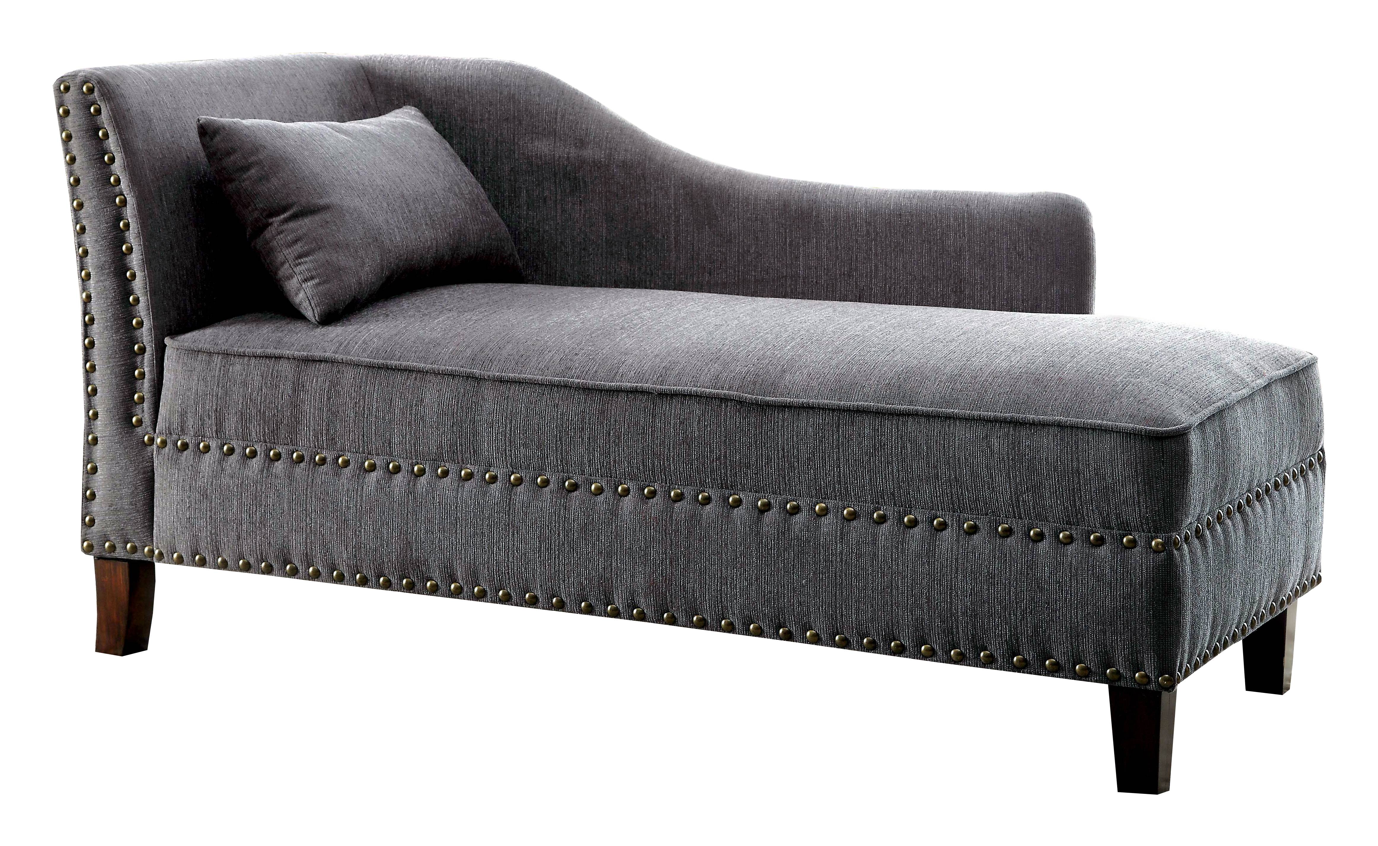 Jack Contemporary Upholstered Chaise in Gray