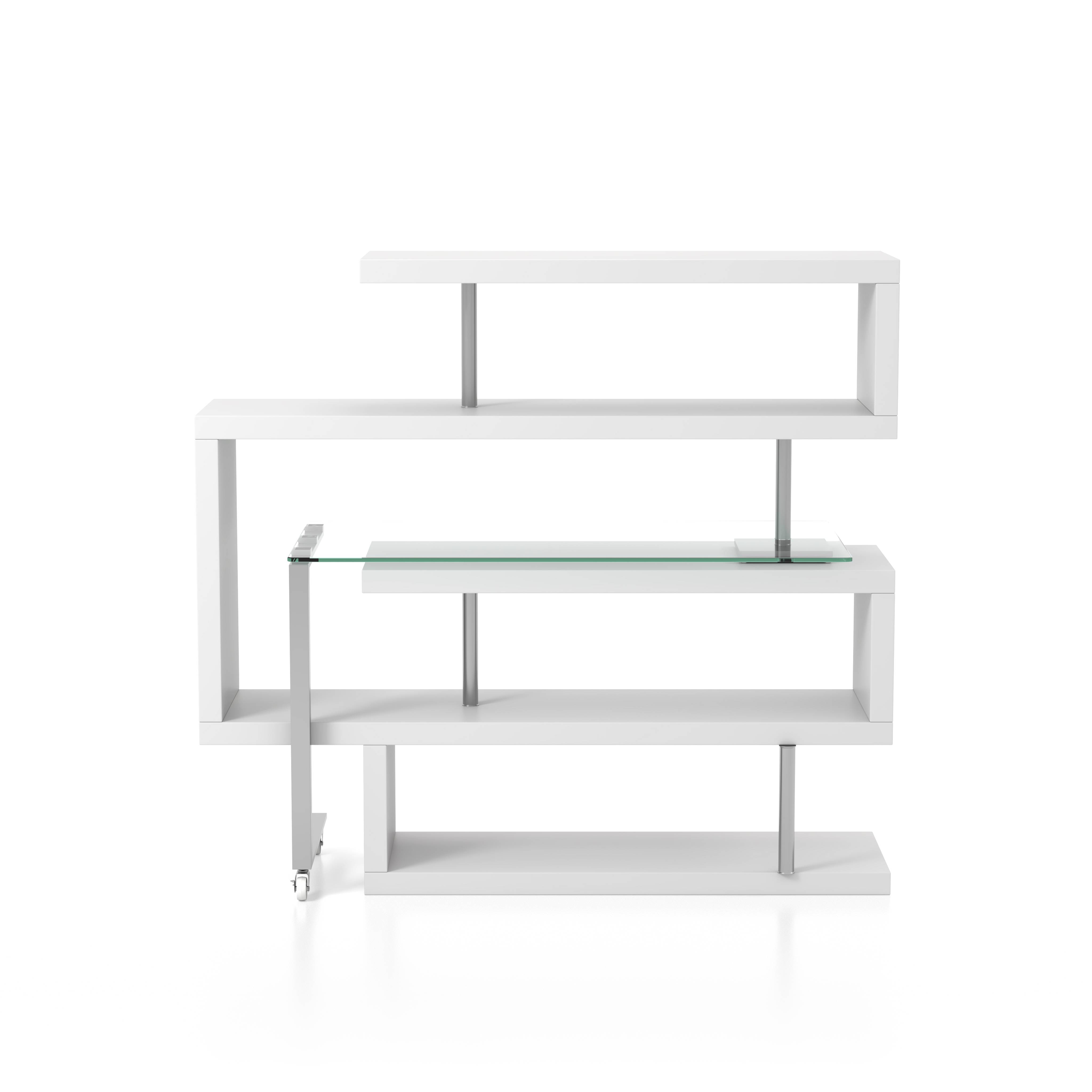 Creema L-Shape Bookcase Desk in White