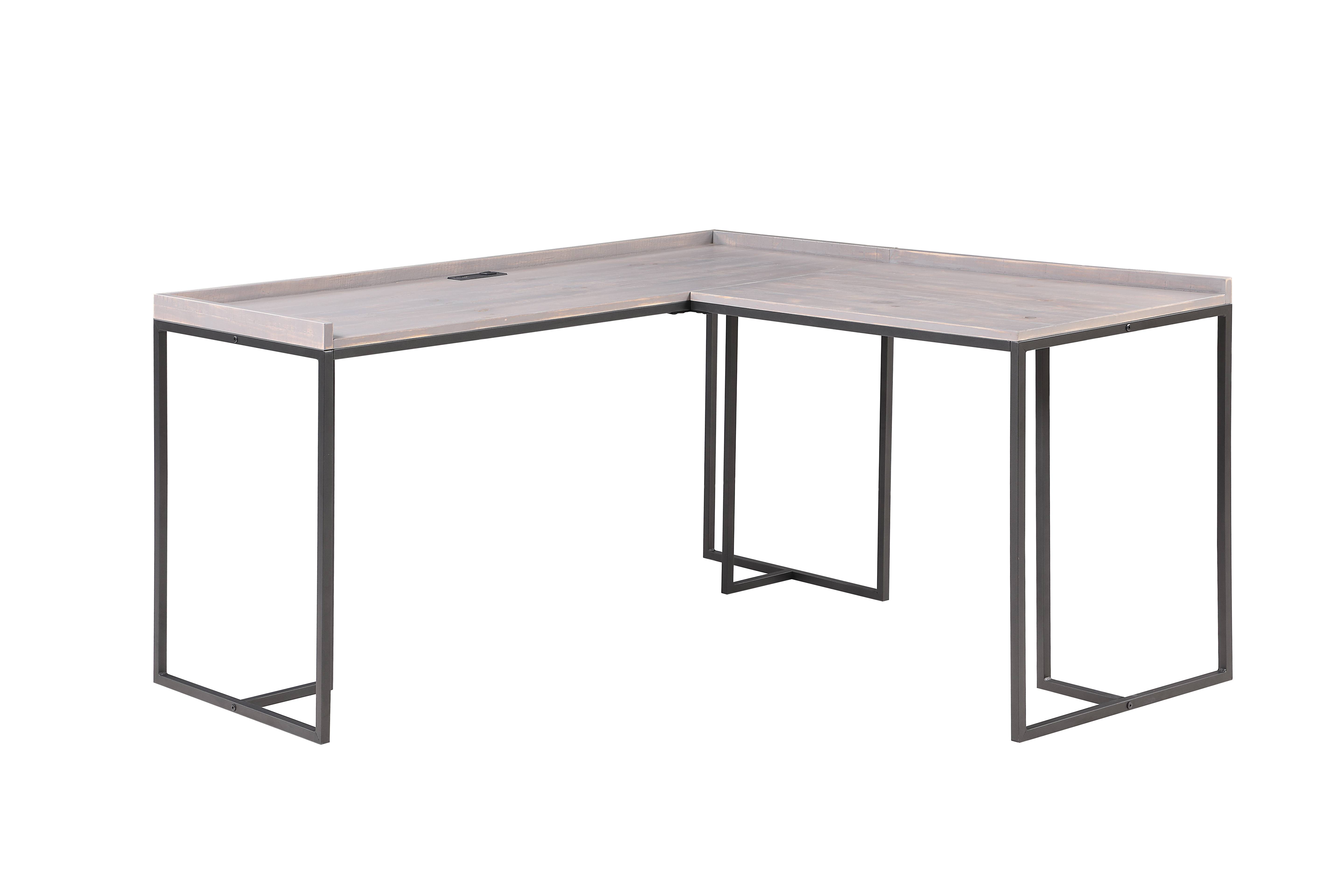 Timor L-Desk with USB Plug in Antique Gray