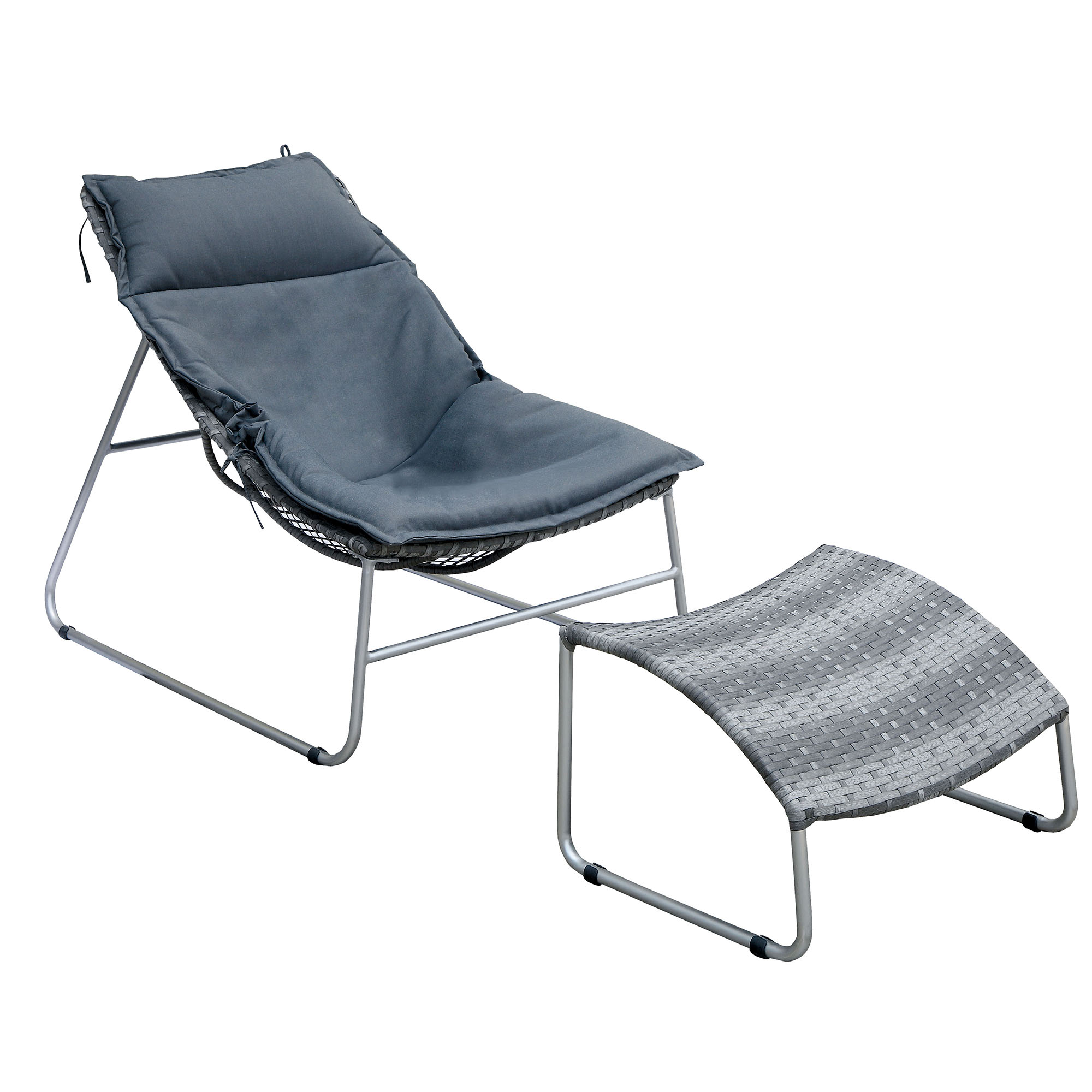 Tania Contemporary 2-Piece Fabric Patio Chair Set