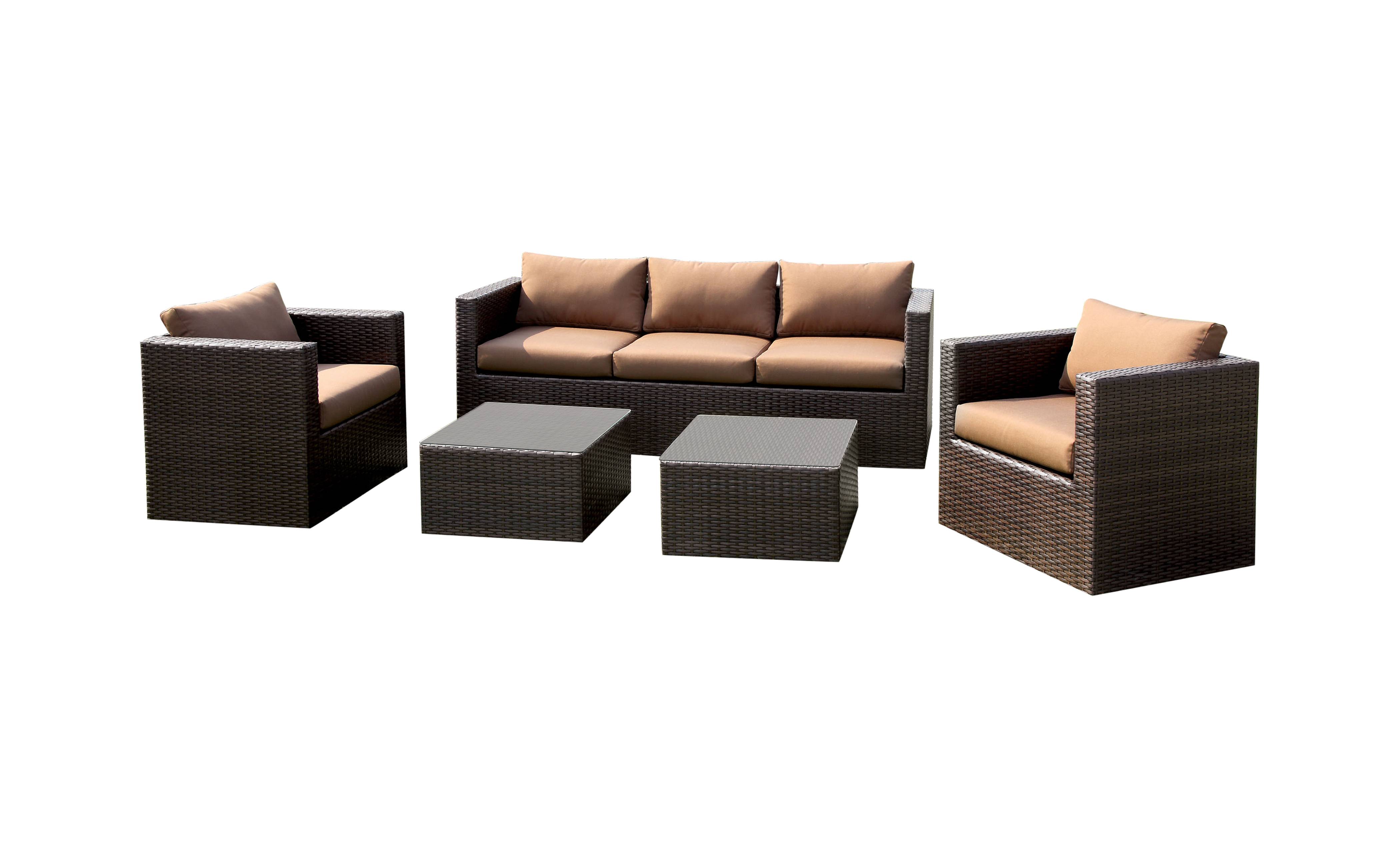 Dalton Contemporary 5-Piece Patio Set in Brown and Espresso