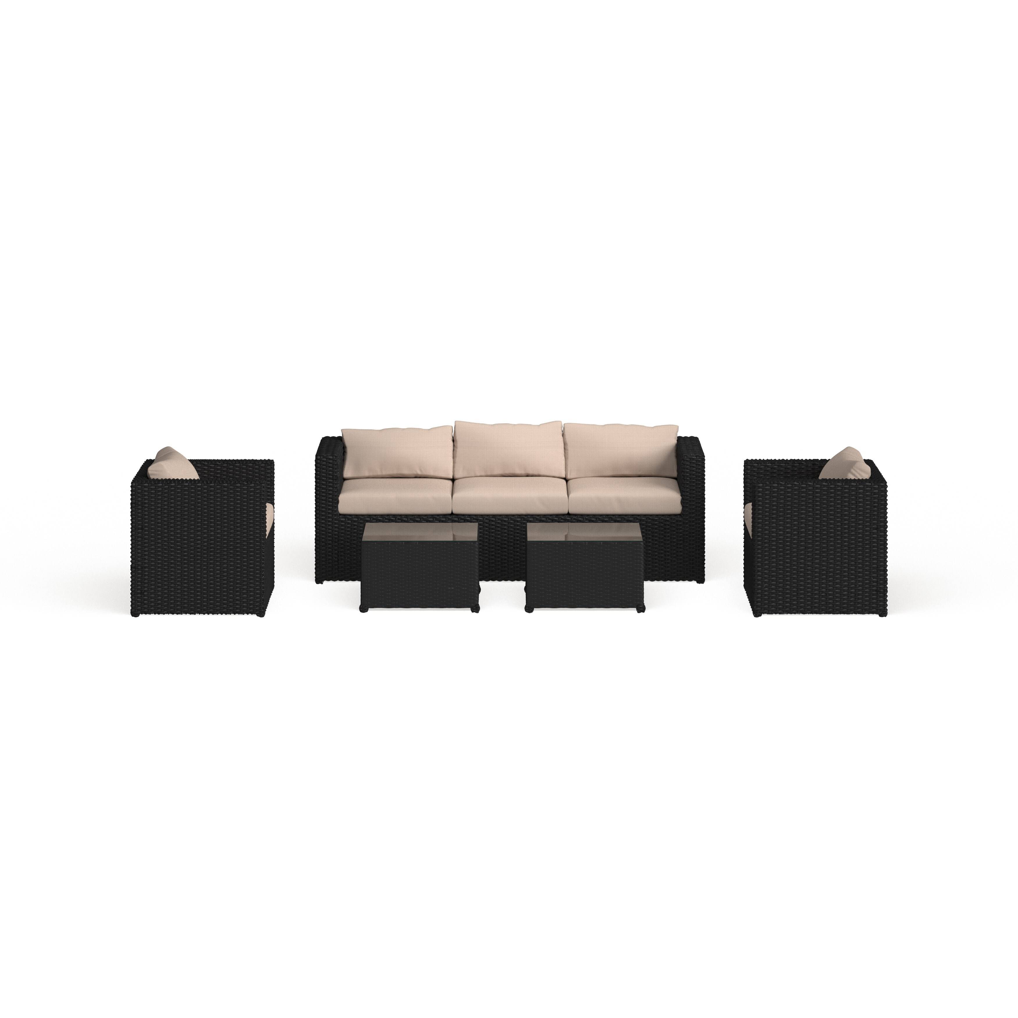 Dalton Contemporary 5-Piece Patio Set in Beige and Espresso