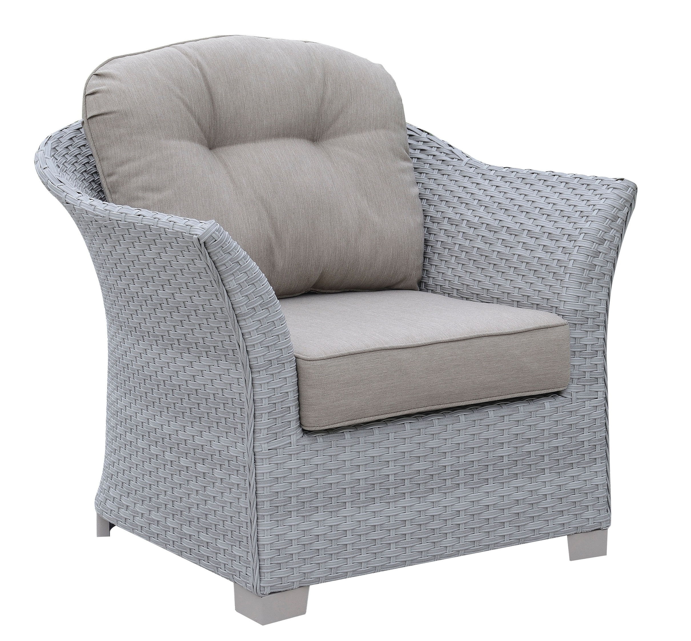 Balmer Contemporary Padded Patio Arm Chair in Gray