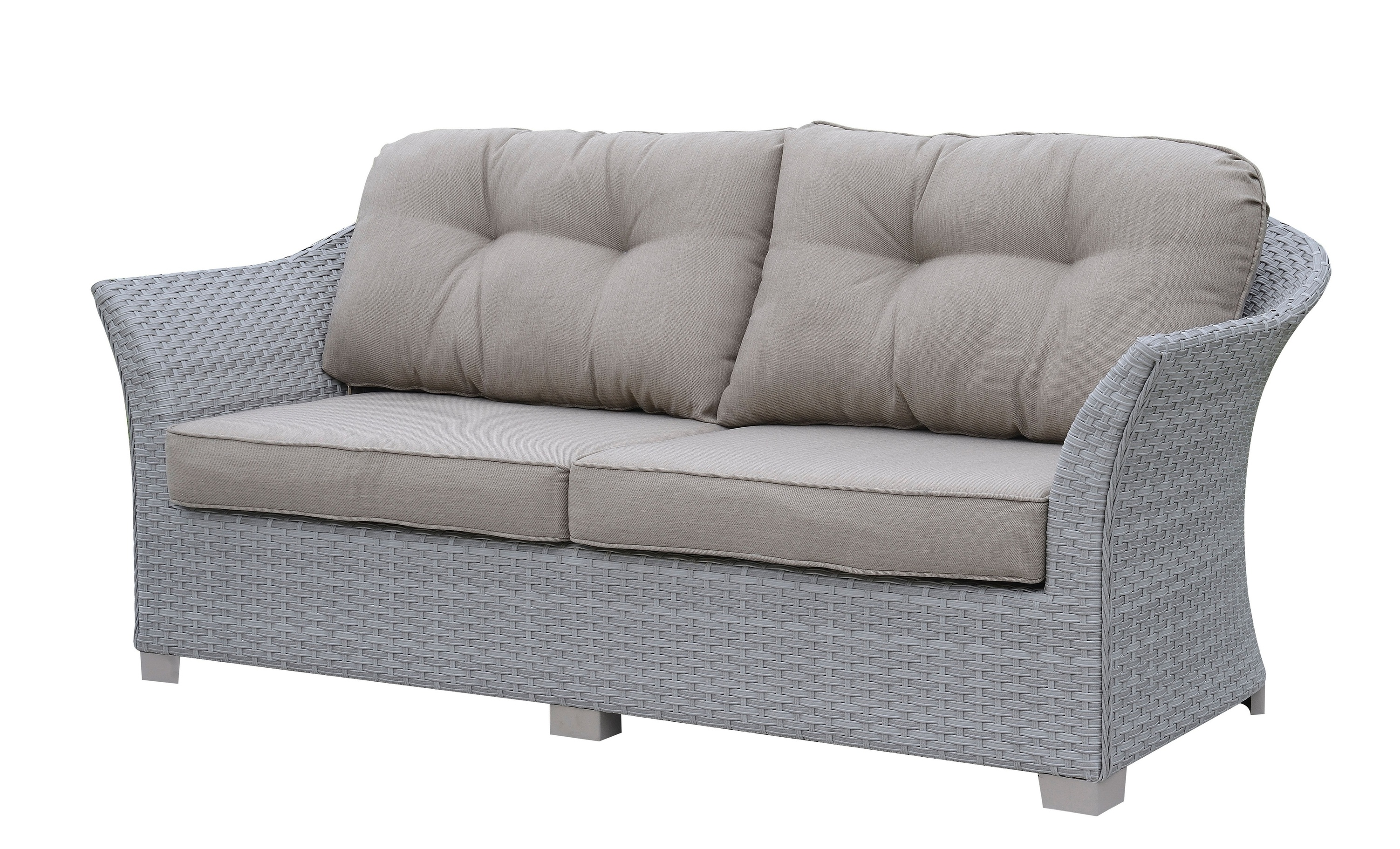 Balmer Contemporary Padded Patio Sofa in Gray