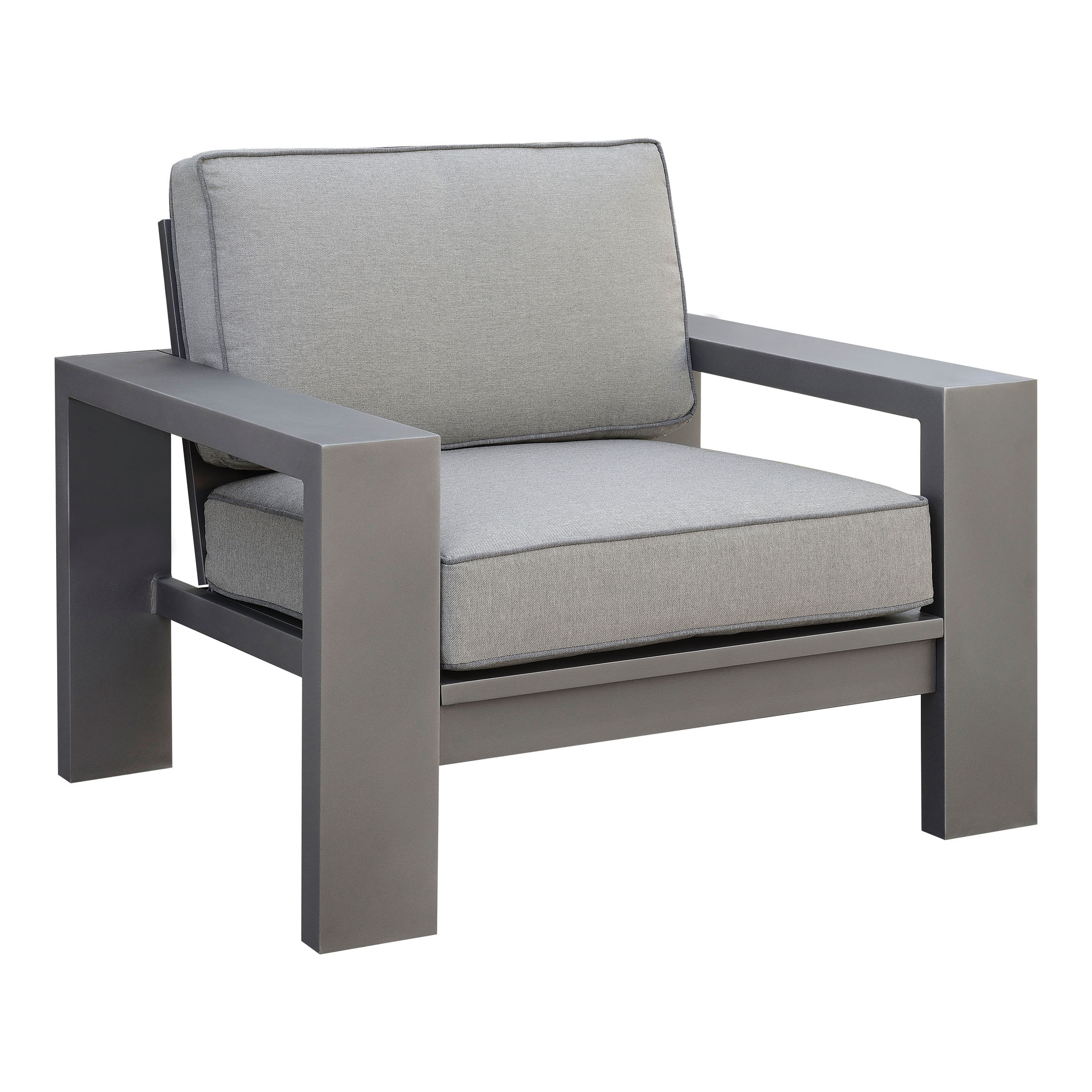 Luna Contemporary Padded Patio Arm Chairs (Set of 2)