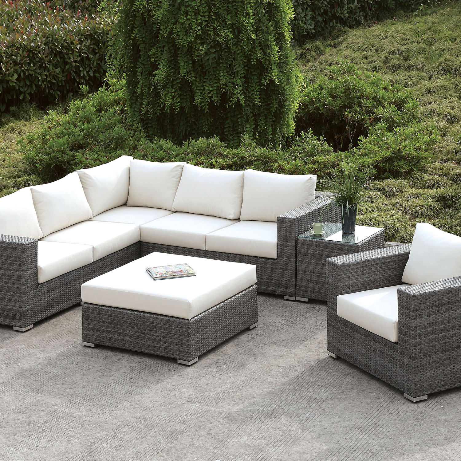 Charles Contemporary Fabric Patio Sectional X
