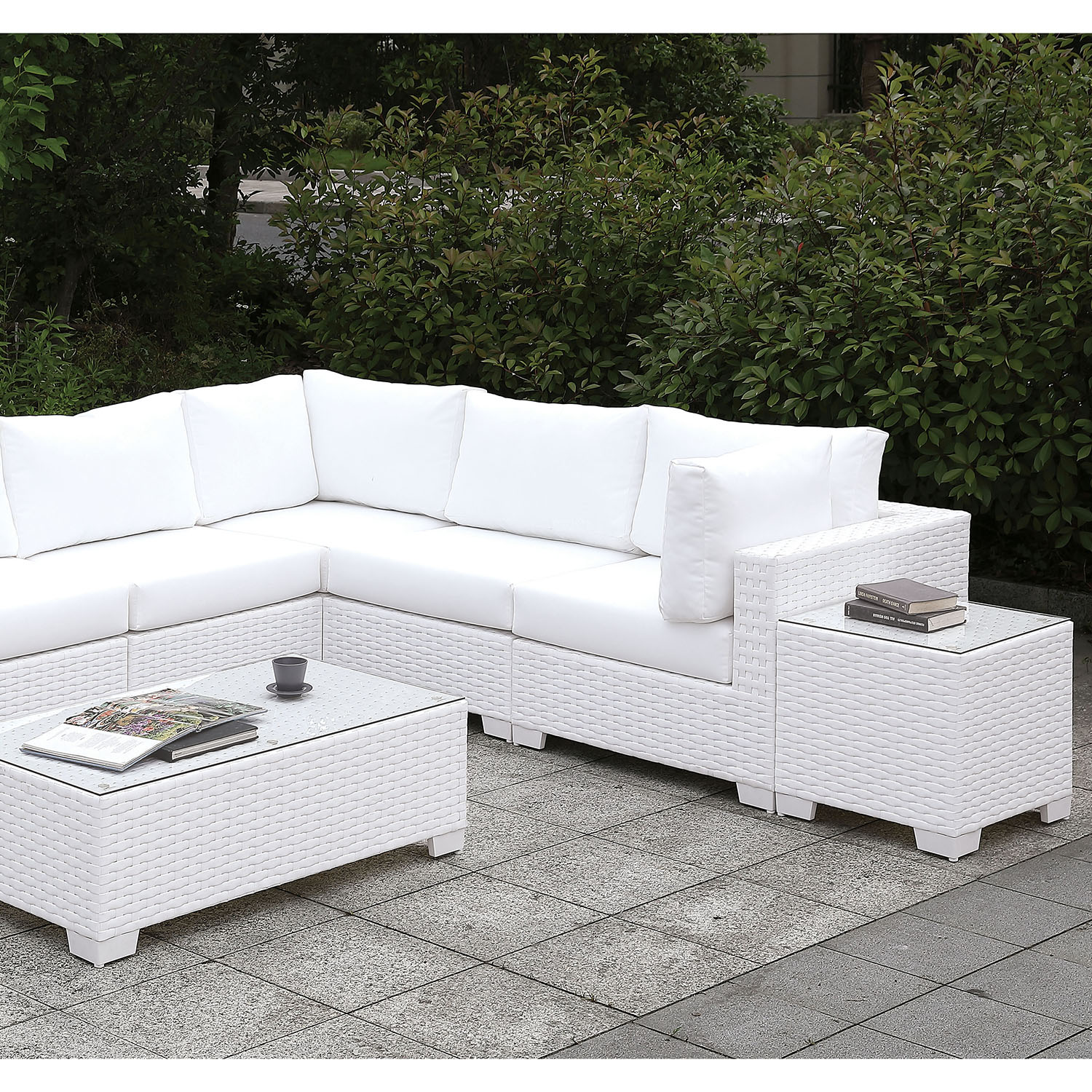 Charles Contemporary Faux Rattan Patio Sectional X