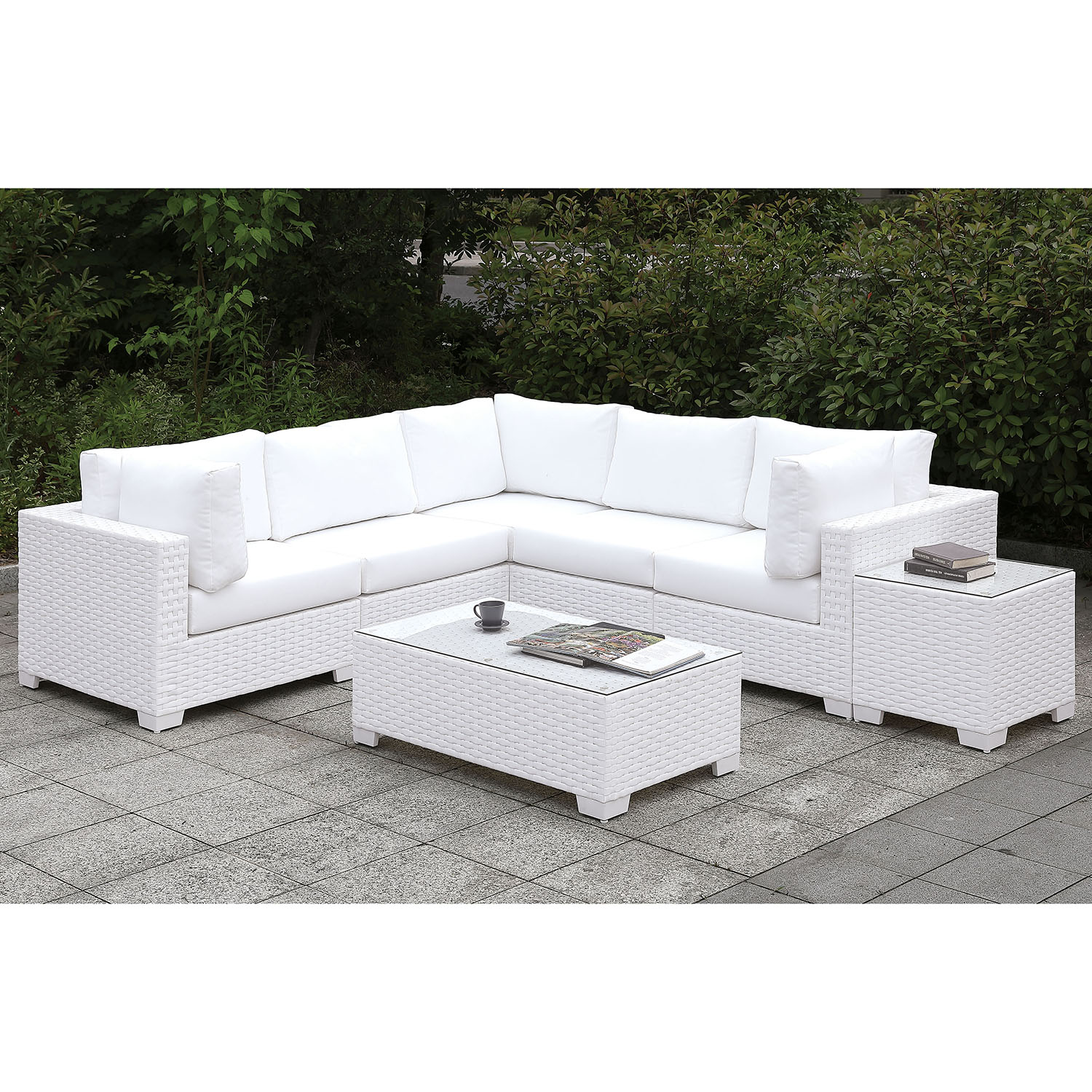 Charles Contemporary Faux Rattan Patio Sectional XI