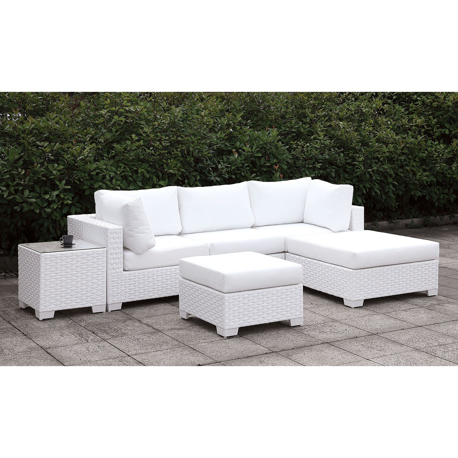 Charles Contemporary Faux Rattan Patio Sectional XXI