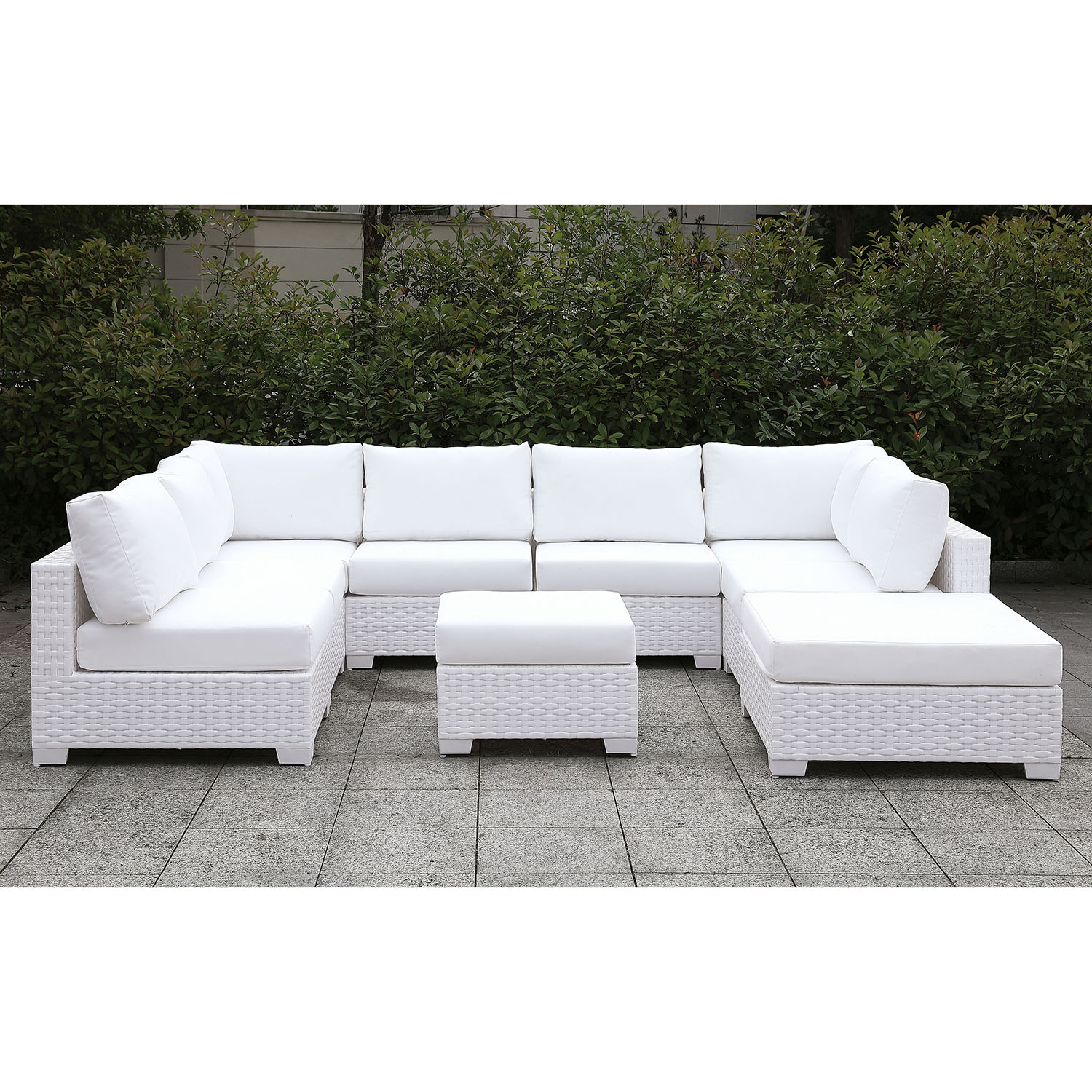 Charles Contemporary Faux Rattan Patio Sectional IV