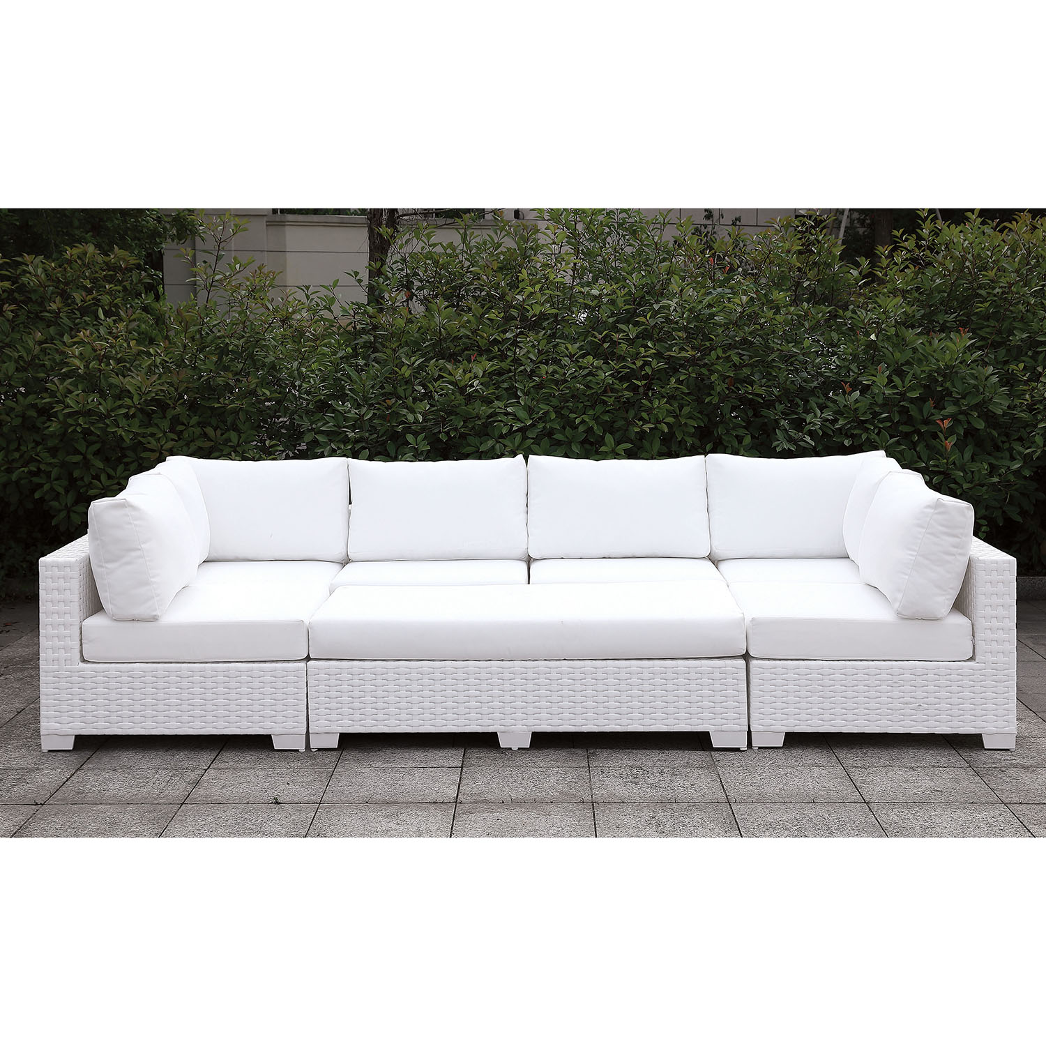 Charles Contemporary Faux Rattan Patio Sectional V