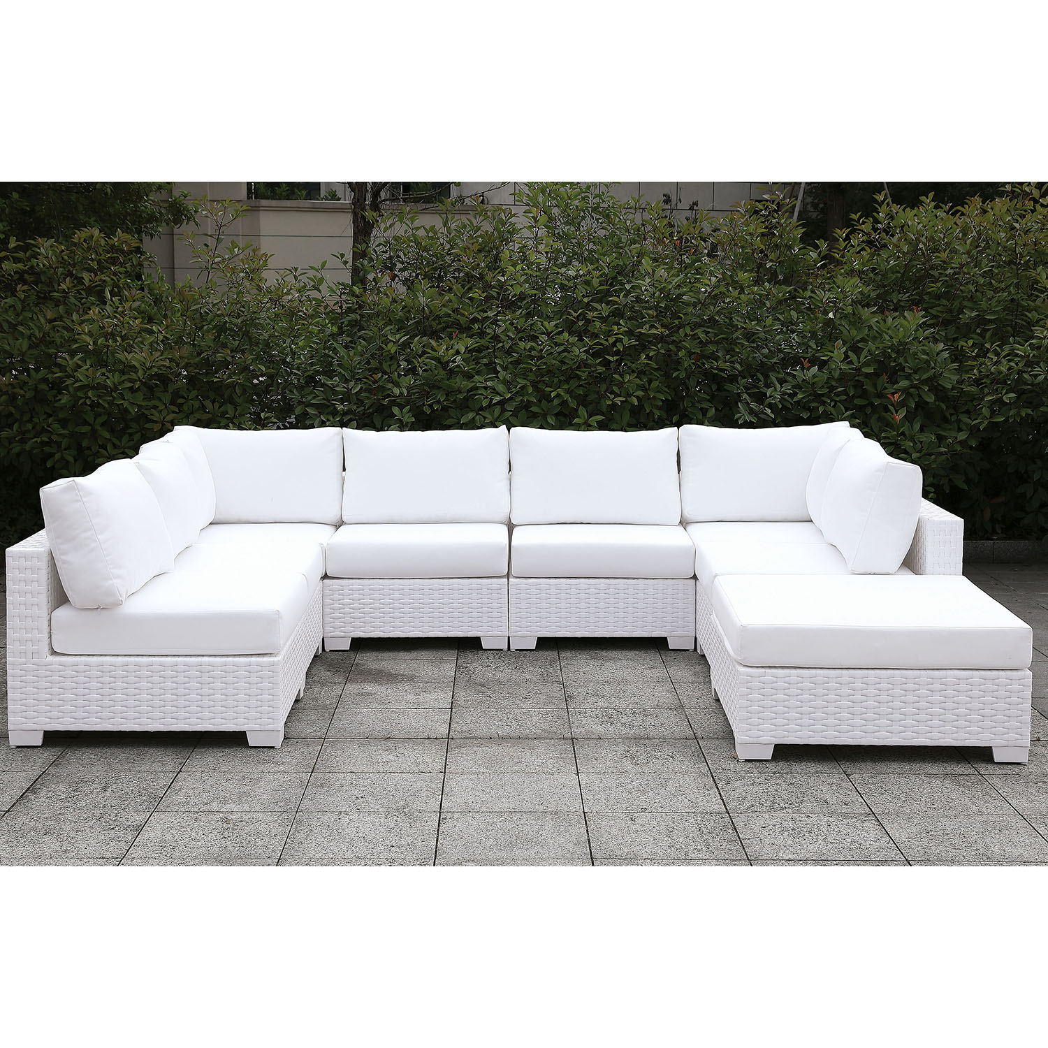 Charles Contemporary Faux Rattan Patio Sectional VI