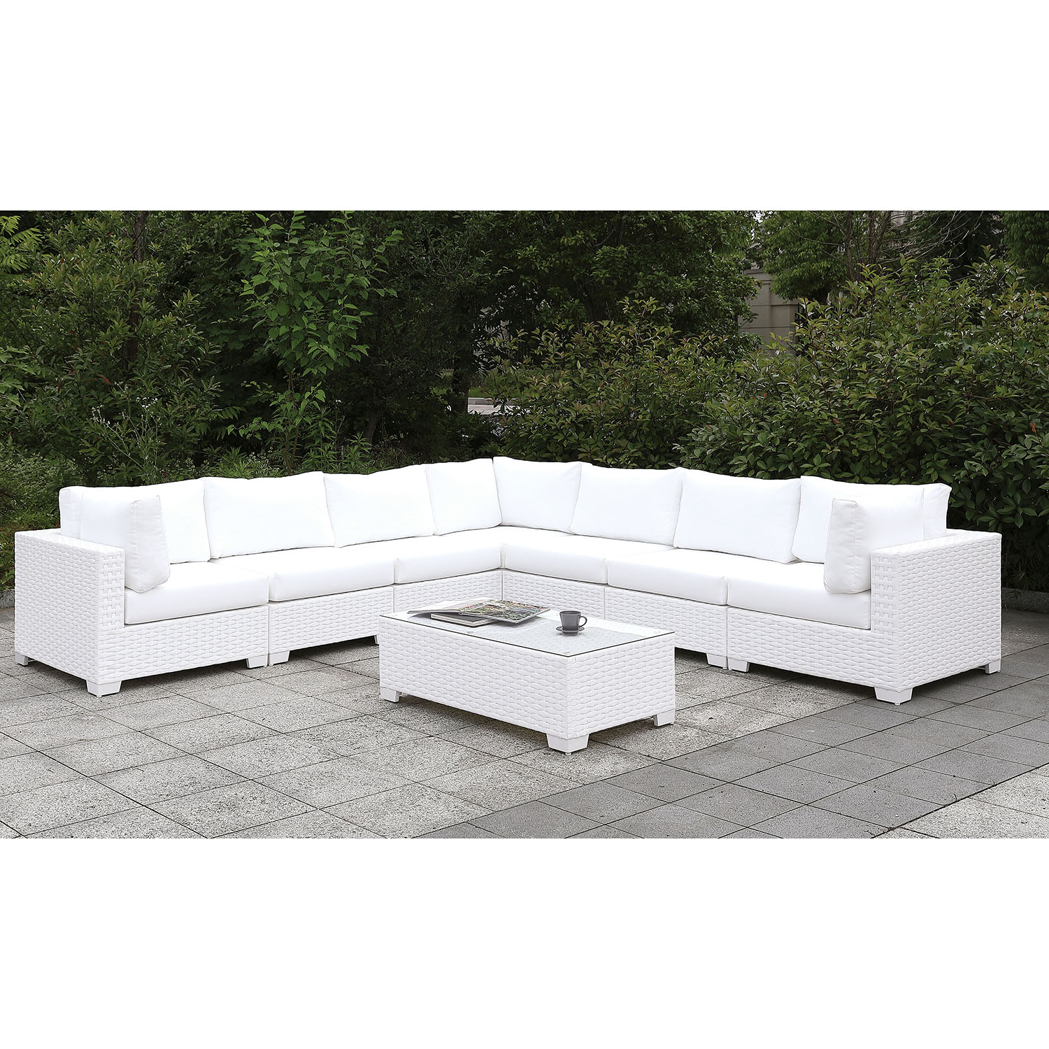 Charles Contemporary Faux Rattan Patio Sectional VIII