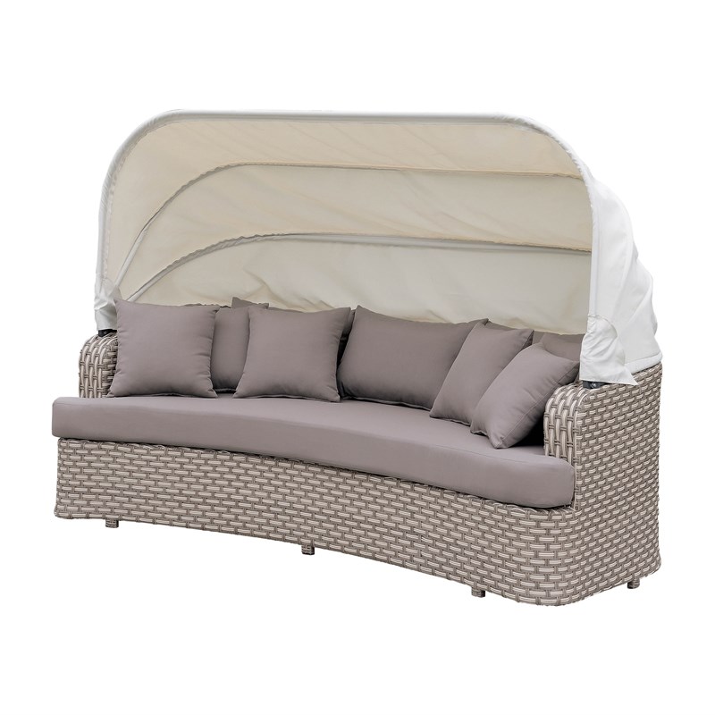 Pharmore Contemporary Faux Wicker 4-Piece Patio Daybed
