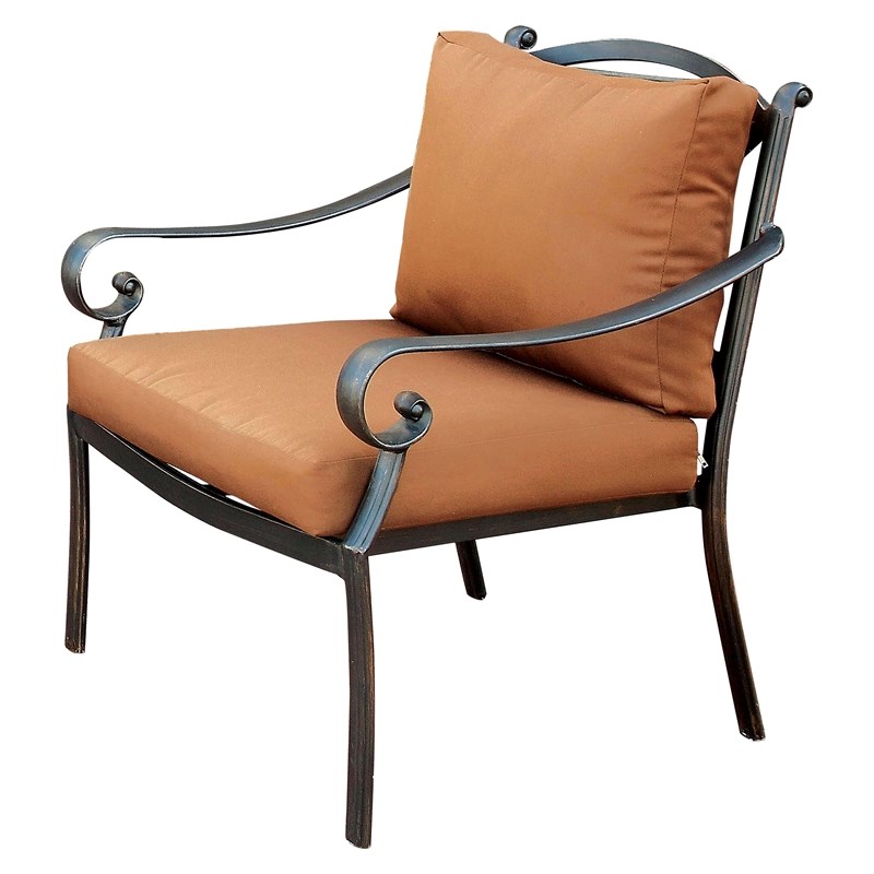 Torrey Contemporary Padded Patio Arm Chair