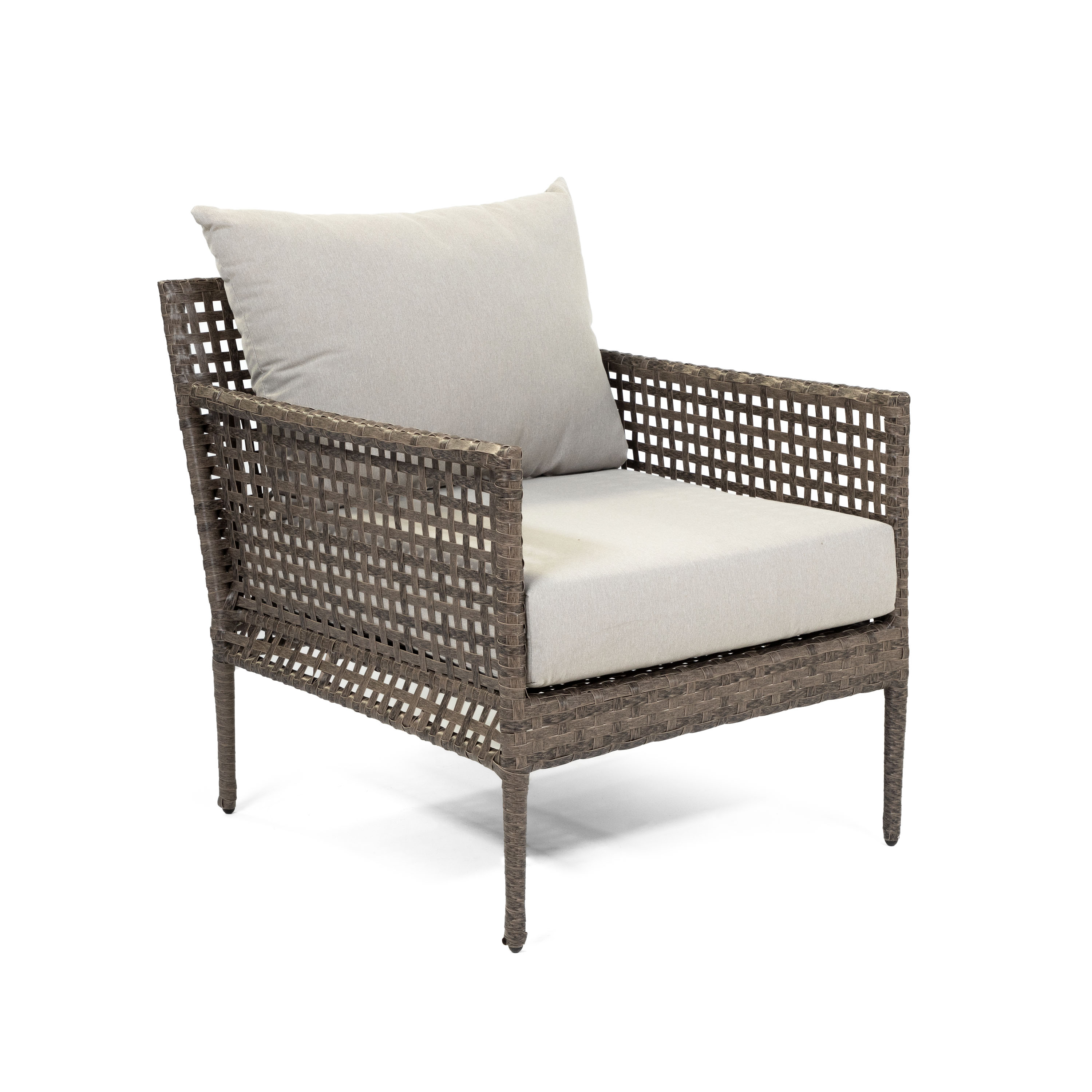 Gracera Contemporary Faux Wicker Patio Arm Chair