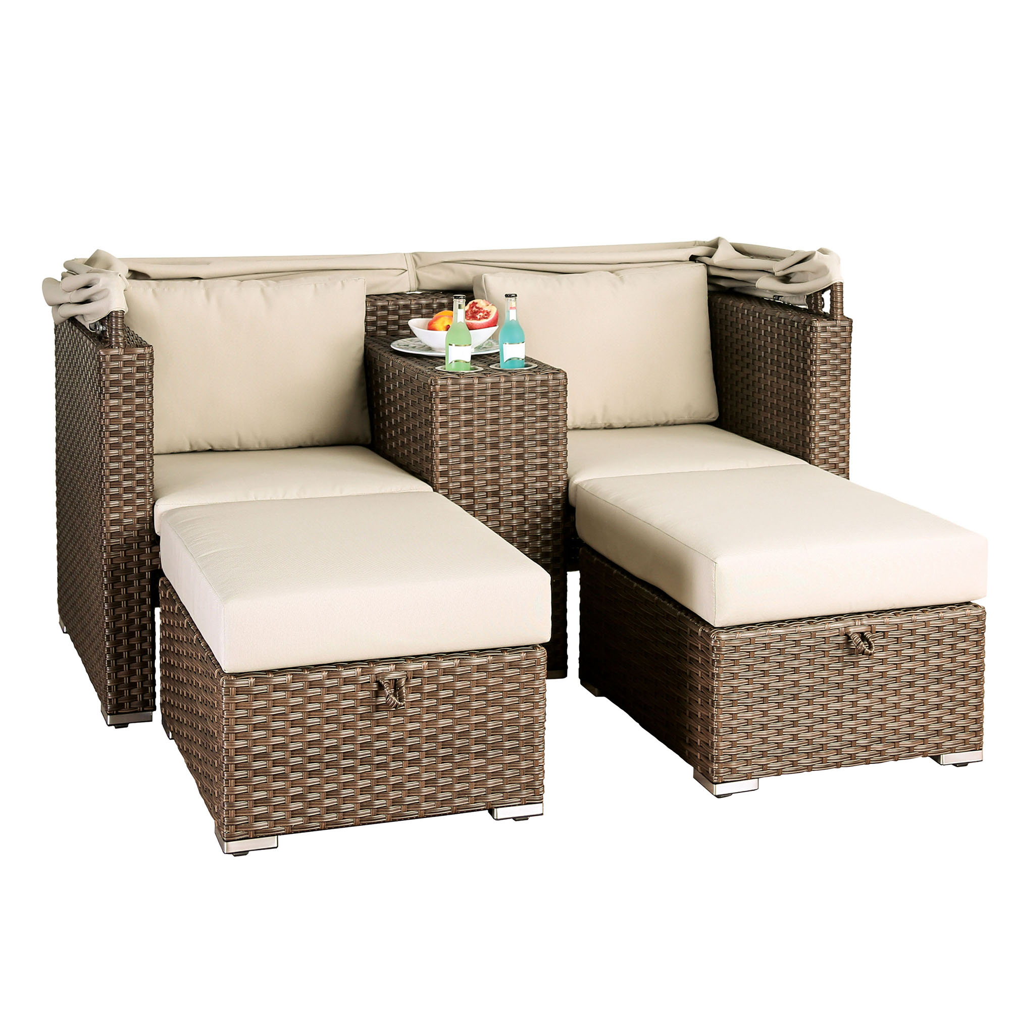 Lythe Contemporary Faux Wicker Patio Set