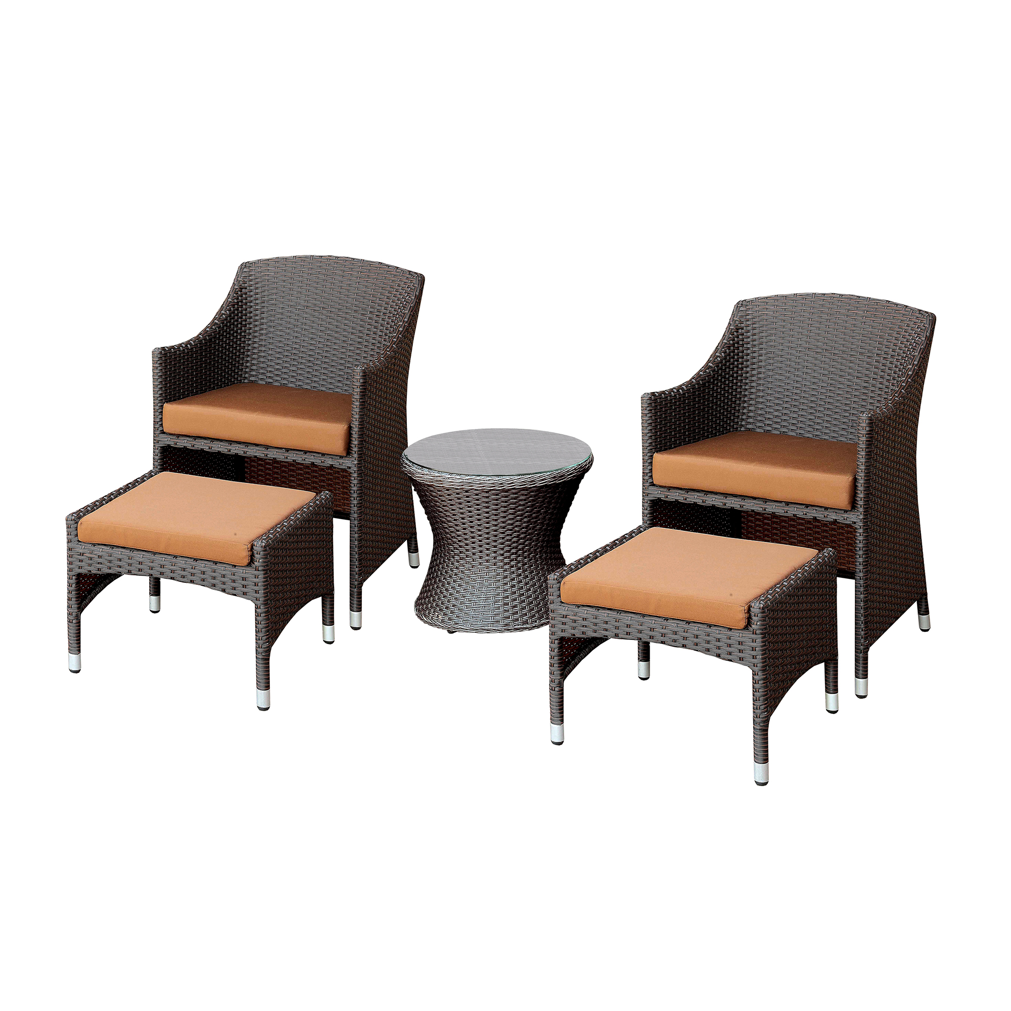 Palacio Contemporary Faux Rattan Patio Chair Set