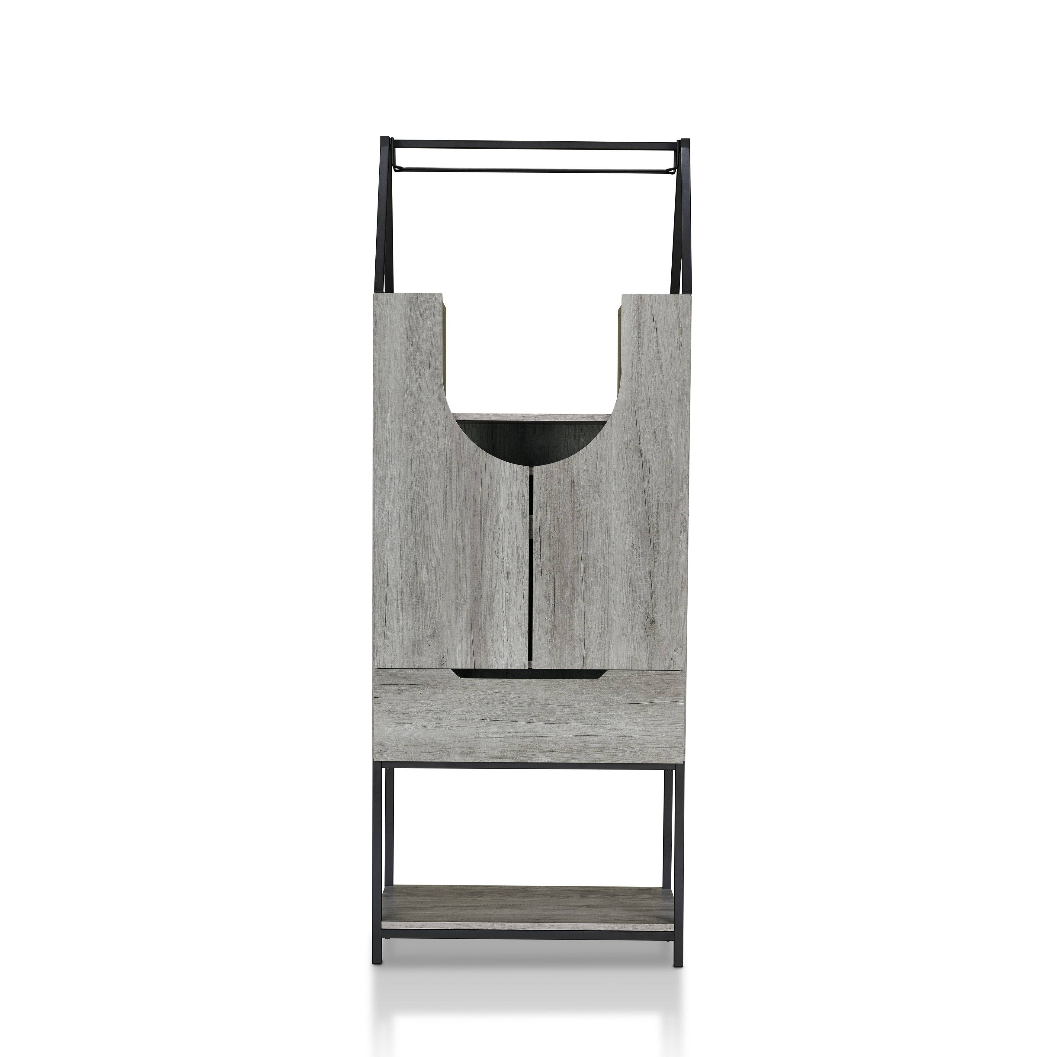Robble Multi-Storage Wine Cabinet in Vintage Gray Oak